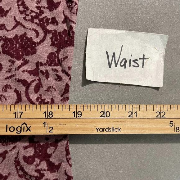 Burnout Knit Long Sleeve Tee Size XL Purple Floral Lightweight Sheer Y2K 2000s - Picture 10 of 11